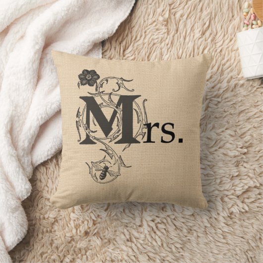 Omkeerbare bruiloft Pillow en Mrs. Kussen (Deken)