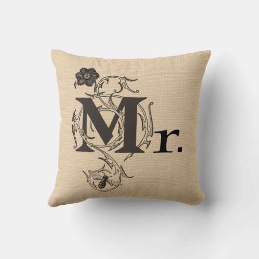 Omkeerbare bruiloft Pillow en Mrs. Kussen (Achterkant)