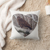 Omkeerbare Buzzard op Sneeuwtak in Hart Kussen (Deken)