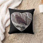 Omkeerbare Buzzard op Sneeuwtak in Hart Kussen (Deken)