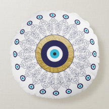 Omkeerbare Evil Eye Mandala in goud wit en blauw