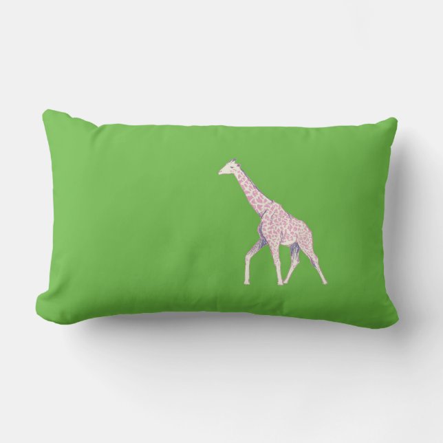 Omkeerbare groene Giraffe Lumbar Pillow Kussen (Voorkant)