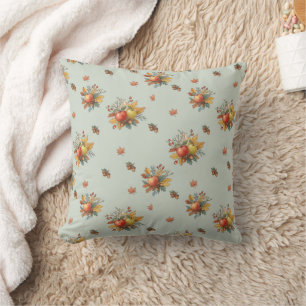 Omkeerbare herfst-oogst kussen: Beige & Groen Kussen