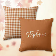 Omkeerbare herfst verbrande oranje geruite plaid n
