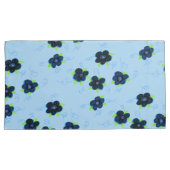 Omkeerbare Hoesjes van de Blauwe Floral Pillow Kussensloop (Voorkant-Rechts)