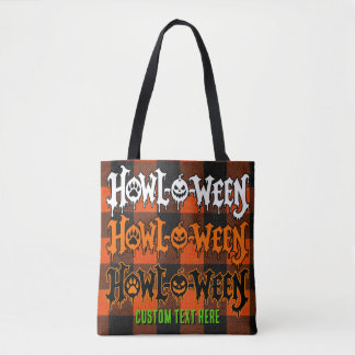Omkeerbare Howl-O-Ween Griezeldraad Gestapelde Poo Tote Bag