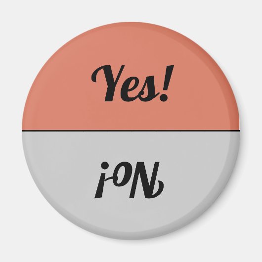 Omkeerbare Ja & geen Coral Grey Dishwasmachine Magneet (Voorkant)