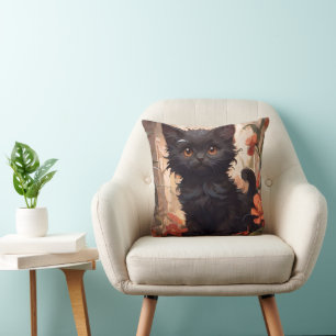 Omkeerbare kitten pompoen herfst Herfst Halloween Kussen