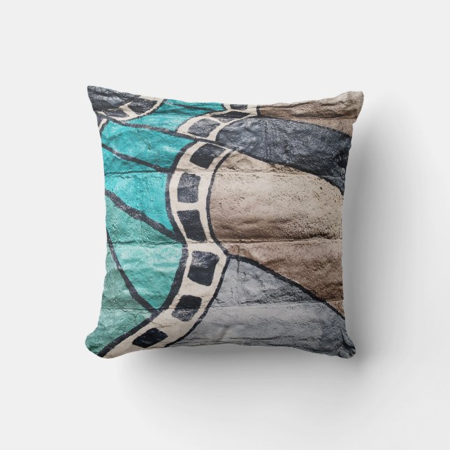 Omkeerbare kleurrijke Abstracte graffiti op een pi Kussen (Voorkant)