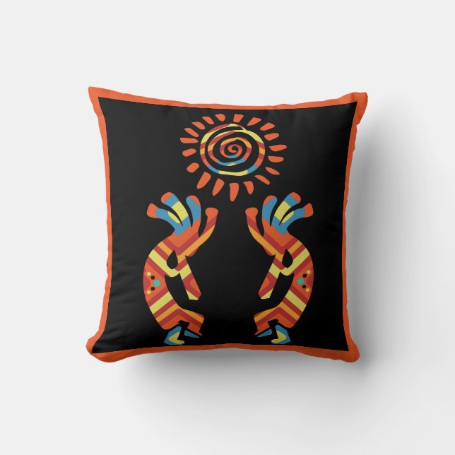 Omkeerbare Kokopelli Worpkussen Kussen (Voorkant)