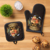 Omkeerbare kop met korf fruit ovenwant & pannenlap set (Top down)