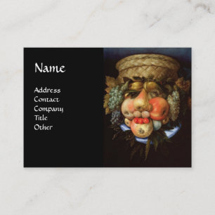 Omkeerbare kop met korf fruit visitekaartje