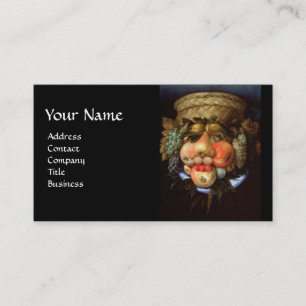 Omkeerbare kop met korf fruit visitekaartje