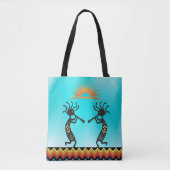 Omkeerbare Native American Kokopelli Canvas tas (Voorkant)