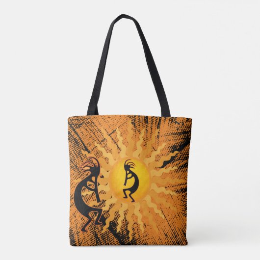 Omkeerbare Native American Kokopelli Tote Bag (Achterkant)