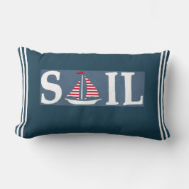 Omkeerbare Nautical Blue Stripe Marine Quote Kussen