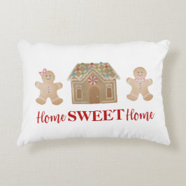 Omkeerbare ontbijtkerst met rood penseel accent kussen