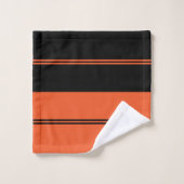 Omkeerbare Oranje en zwarte halloween Bad Handdoek (Wasdoekje)