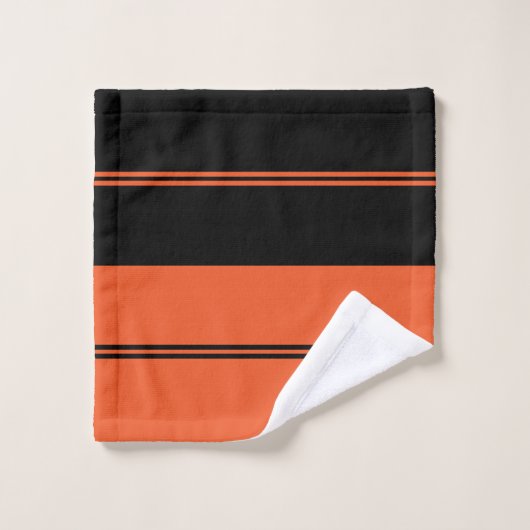 Omkeerbare Oranje en zwarte halloween Bad Handdoek (Wasdoekje)