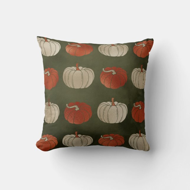 Omkeerbare pompoenen Herfst Kussen (Voorkant)