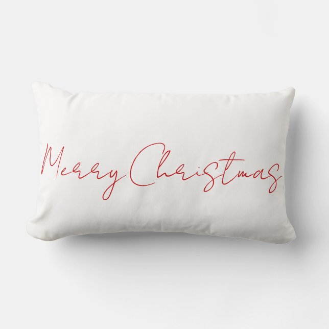 Omkeerbare Prettig Kerstfeest Rood Wit Minimalisti Kussen (Voorkant)