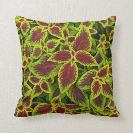 Omkeerbare rode en Chartreuse Coleus Leaves Pillow Kussen
