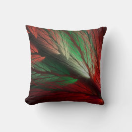 Omkeerbare rode en groene vetzucht Fractal Pillow Kussen