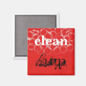 Omkeerbare rode vuile schone vaatwasser magneet (Voorkant / Achterkant)