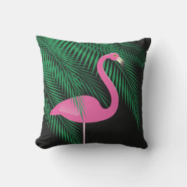 Omkeerbare roze en zwarte Flamingo Pillow 1 Buitenkussen