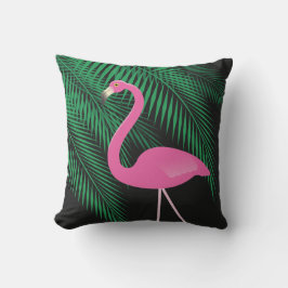 Omkeerbare roze en zwarte Flamingo Pillow 2 Buitenkussen