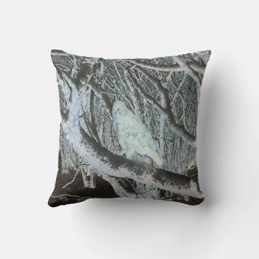 Omkeerbare Spooky Buzzard op Tak Kussen (Achterkant)