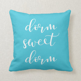 Omkeerbare Turquoise en White Dorm Sweet Dorm Kussen