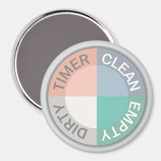 Omkeerbare Vaatwasser Clean Timer Vuil Leeg Chique Magneet (Voorkant / Achterkant)