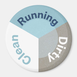 Omkeerbare vaatwasser die schoon vuile blauw loopt magneet