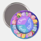 Omkeerbare Vaatwasser Tulpen Clean Borden Keuken Magneet (Voorkant / Achterkant)