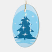 Omkeerbare versiering van sneeuwbomen keramisch ornament (Links)