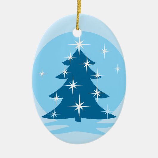 Omkeerbare versiering van sneeuwbomen keramisch ornament (Voorkant)