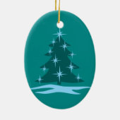 Omkeerbare versiering van sneeuwbomen keramisch ornament (Achterkant)