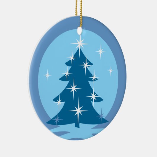 Omkeerbare versiering van sneeuwbomen keramisch ornament (Rechts)