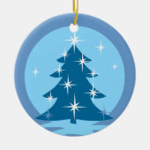 Omkeerbare versiering van sneeuwbomen keramisch ornament (Voorkant)