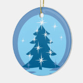 Omkeerbare versiering van sneeuwbomen keramisch ornament (Links)