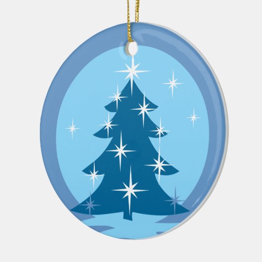 Omkeerbare versiering van sneeuwbomen keramisch ornament (Links)