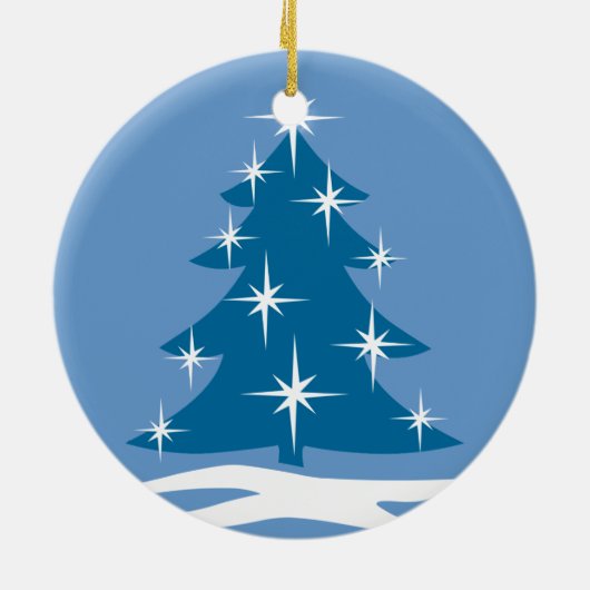 Omkeerbare versiering van sneeuwbomen keramisch ornament (Achterkant)