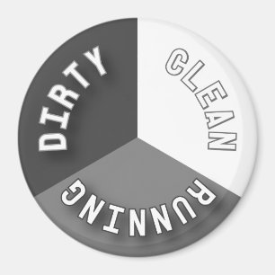 Omkeerbare vuilnisbak grijze vuile wasmachine loop magneet