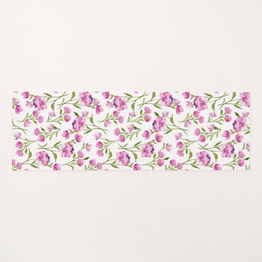 Omkeerbare Waterverf Florals Yoga Mat (Voorkant (horizontaal))