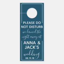 Omkeerbare Welkom & DND Navy bruiloft Label Deurhanger