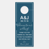Omkeerbare Welkom & DND Navy bruiloft Label Deurhanger (Achterkant)