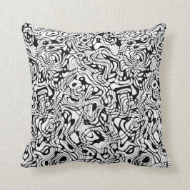 Omkeerbare White/Black Wandering Pattern Cushion Kussen