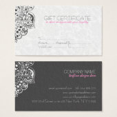 Omkeerbare White & Grey Damasks Gift Kaart (Voorkant /achterkant)