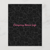 Omkeerbare witte en zwarte  Floral Damaskers Flyer (Achterkant)